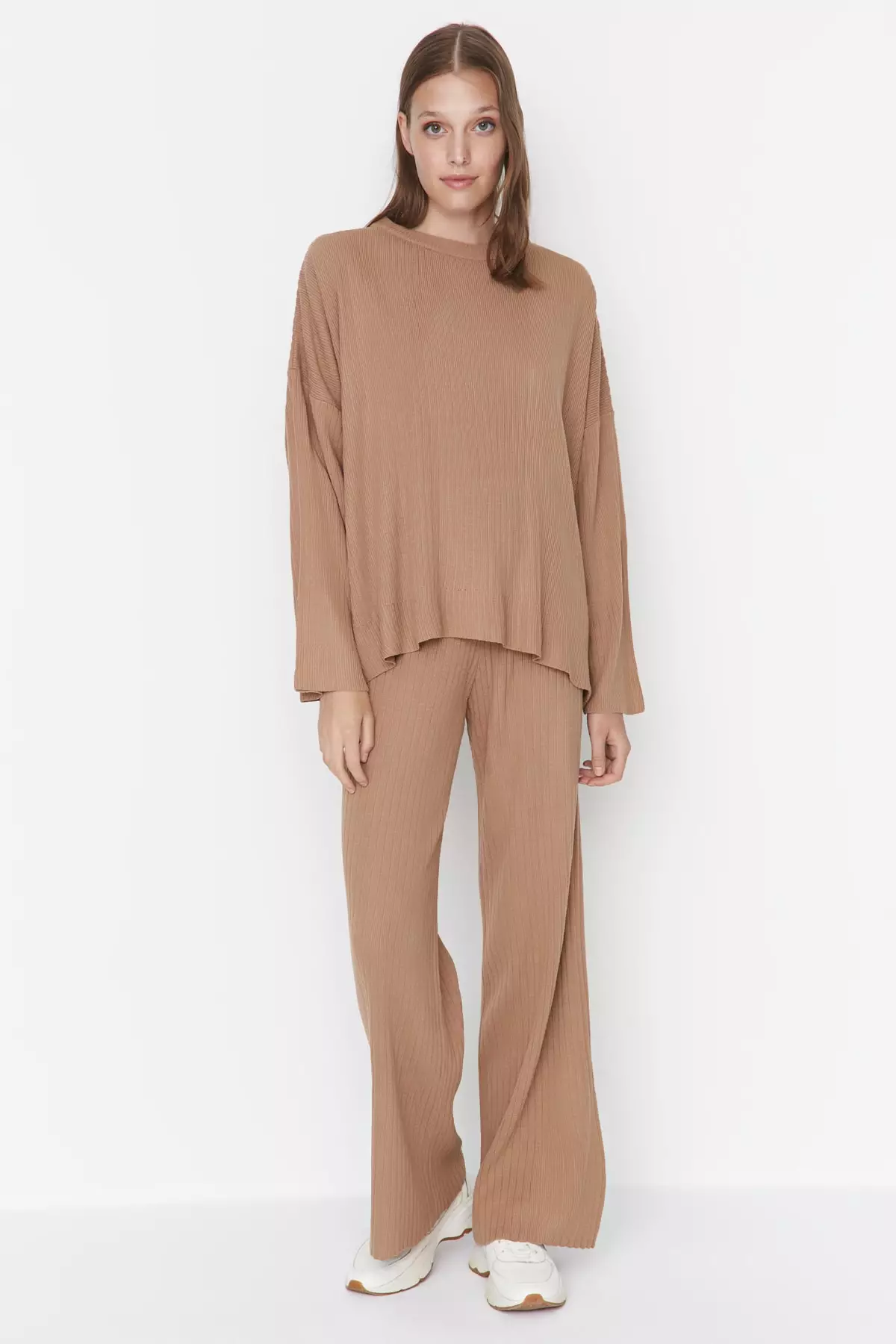 Ribbed Sweater and Pants Set