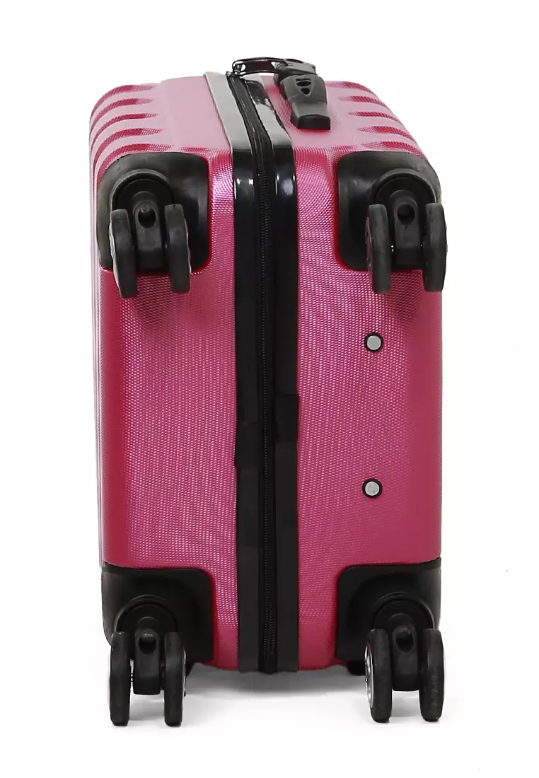 Carlton Koper Hardcase Unisex Size 20 Inch Tas Travel Combination Lock Large Compartment Material ABS+PVC Coated ORIGINAL - Pink