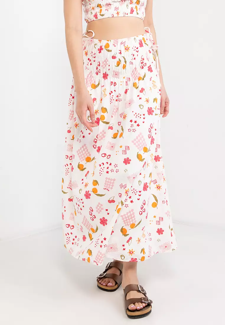 Daisy Shirred Maxi Skirt