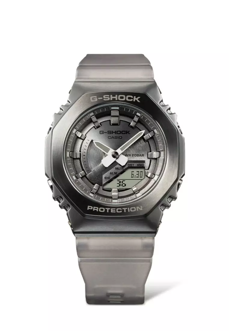 Women's Analog-Digital Watch GM-S2100MF-1A Midnight Fog Stainless Steel Case Black Resin Band Ladies Sport Watch