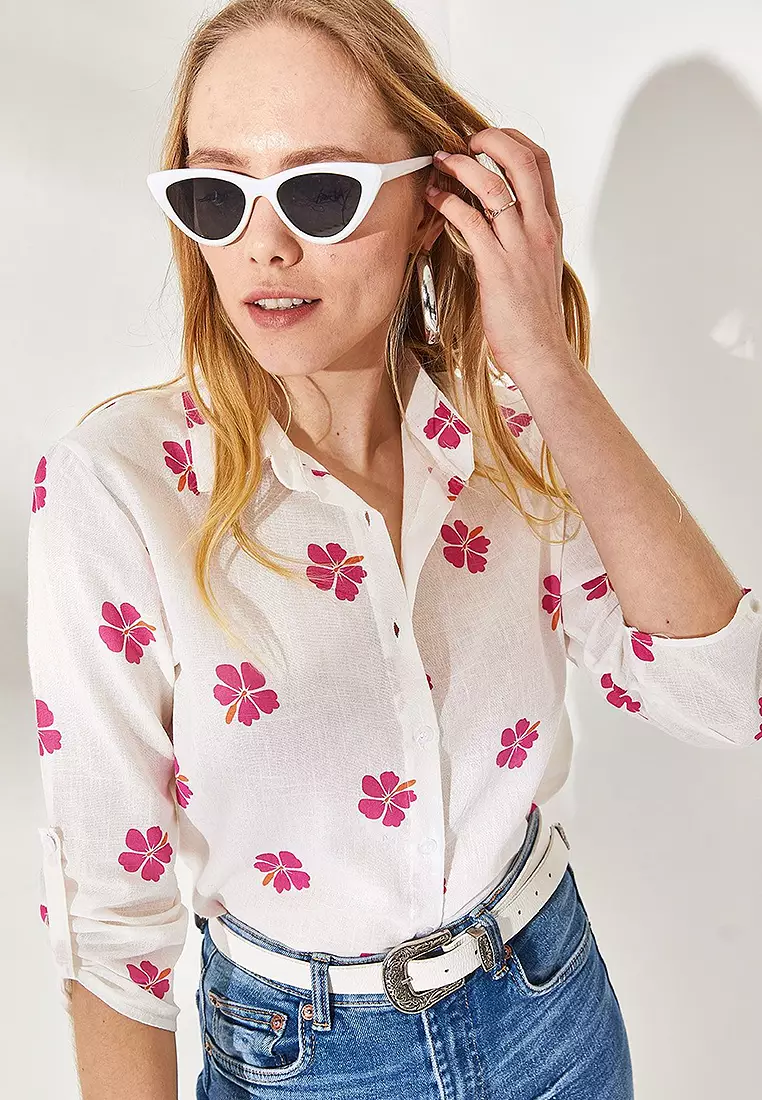 Folded Sleeve Linen Shirt