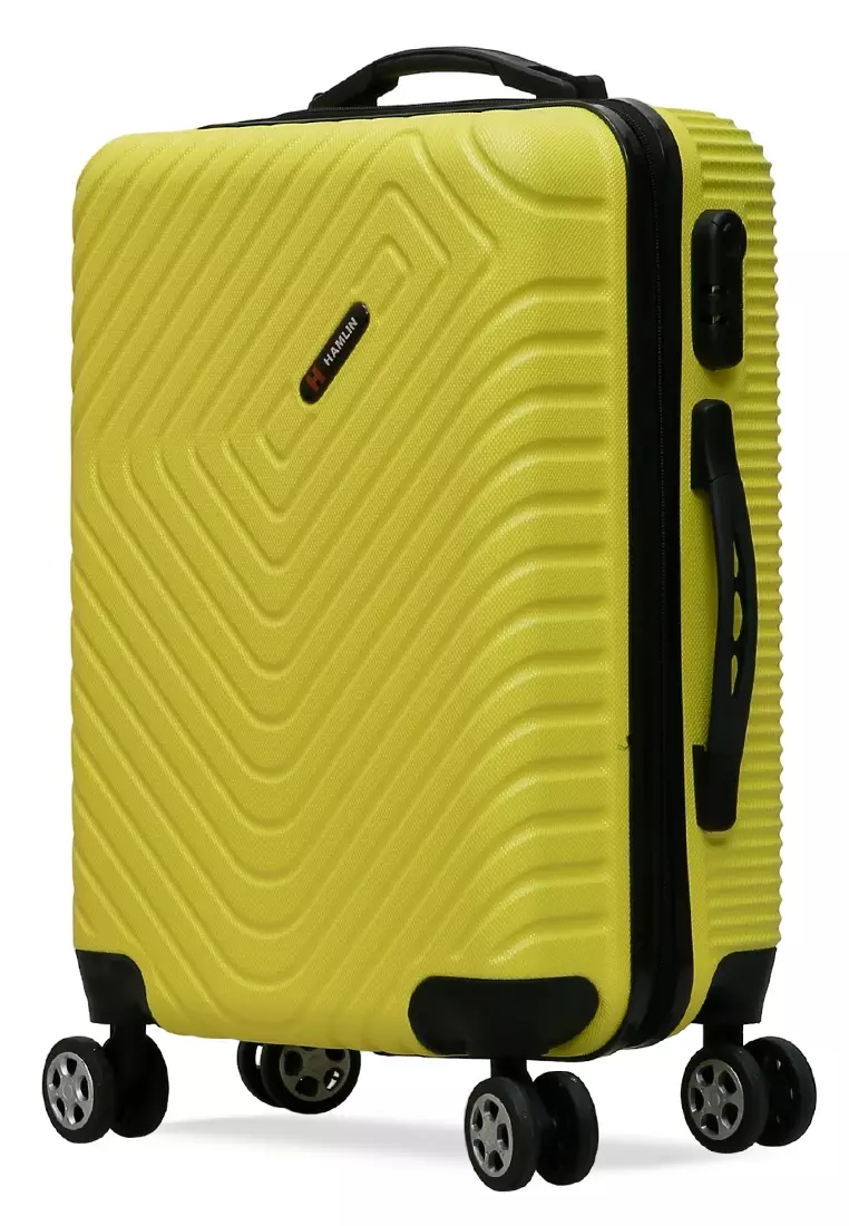 Carlton Koper Hardcase Unisex Size 20 Inch Uniqe Design Tas Travel Large Compartment Material ABS+PVC Coated ORIGINAL - Yellow