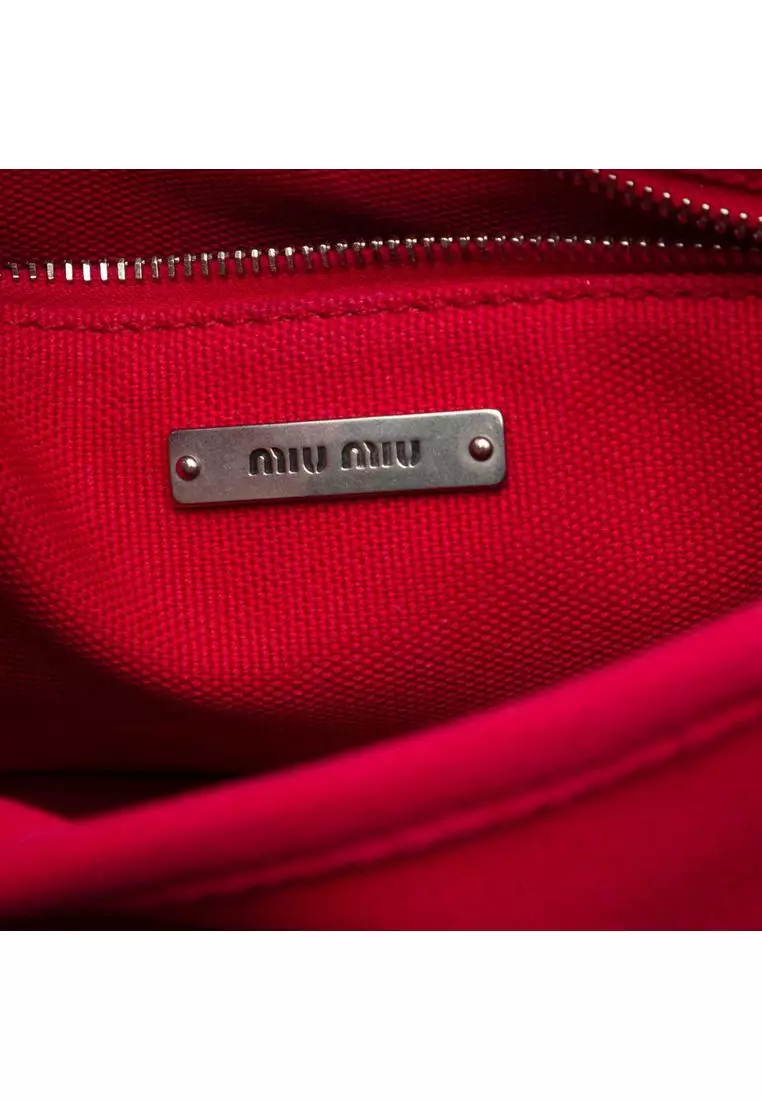 Pre-Loved Miu Miu Canvas Canapa Chain Flap Crossbody