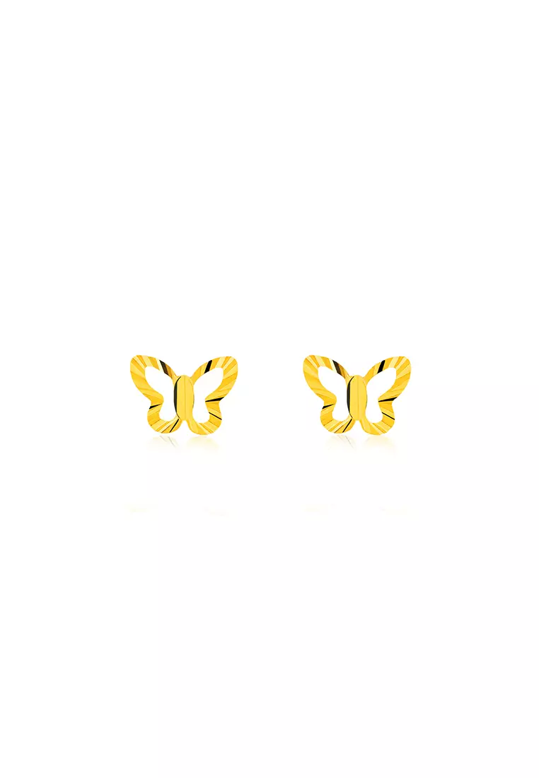 Gold butterflies for earrings top
