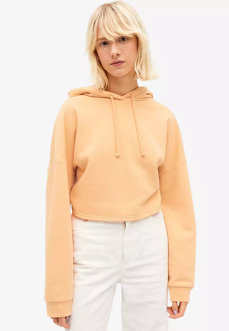 Buy Monki Cropped Hoodie With Cut Out Back 2023 Online | ZALORA Singapore
