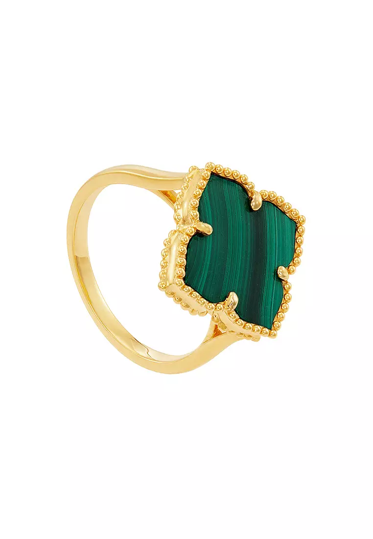 HABIB AL-ZAHRA | Malachite Gemstone Ring in 750/18K Yellow Gold 270901124(YG)-MALA