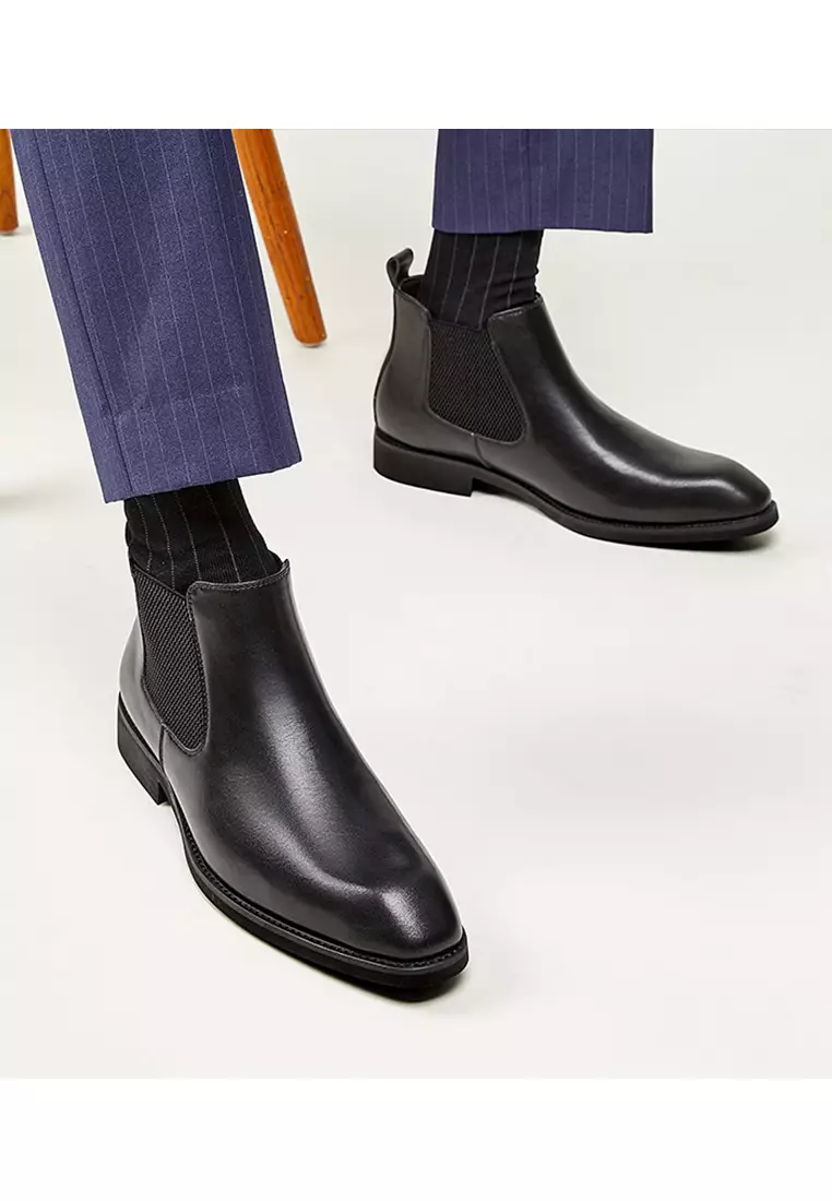 商務真皮切爾西靴 KB25M01