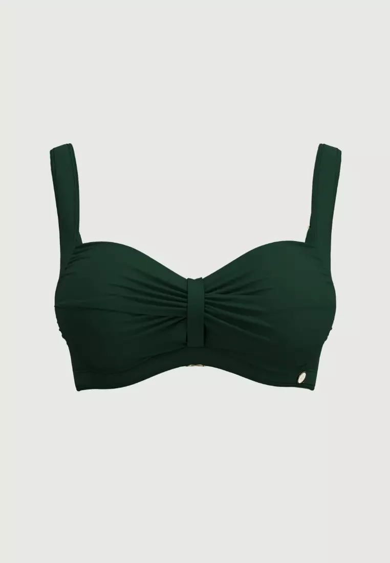 Core Solid綠色加大罩杯比基尼上衣