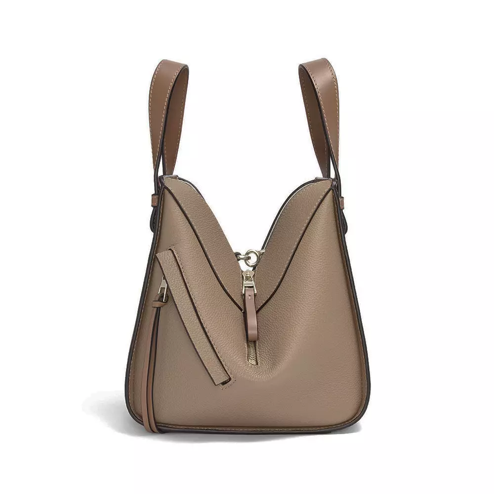 Hammock Compact Bag Soft Grained Calfskin Sand