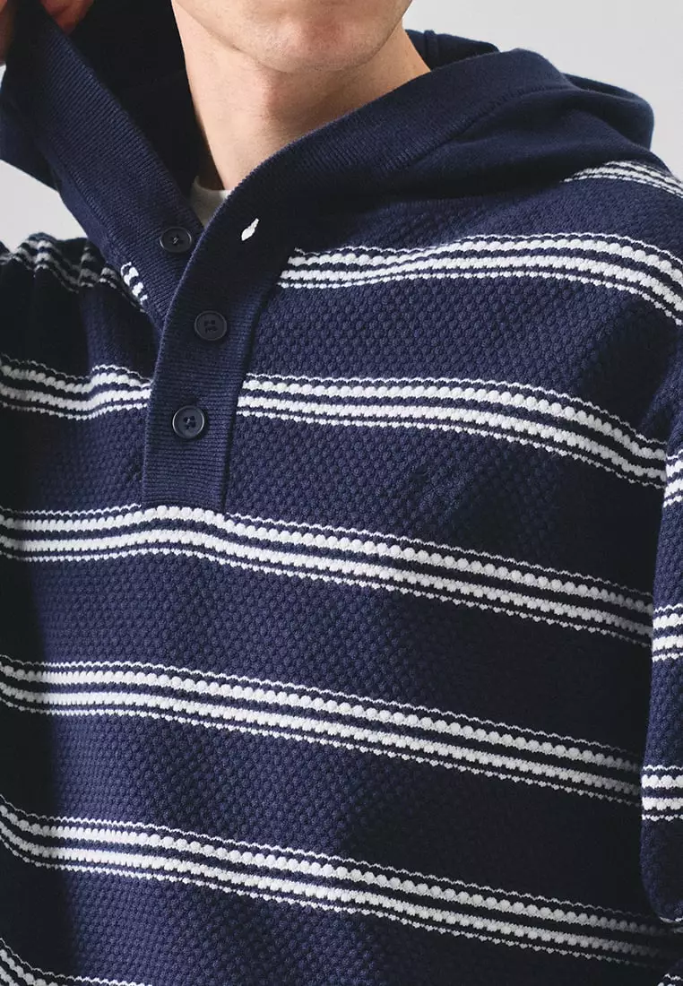 Hoodie In Popcorn Stripes