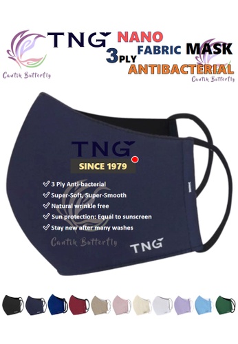 Cantik Butterfly navy TNG 3 Ply Antibacterial Nano Fabric Mask Reusable (Navy) Set of 5 18212ES9FCB3FEGS_1