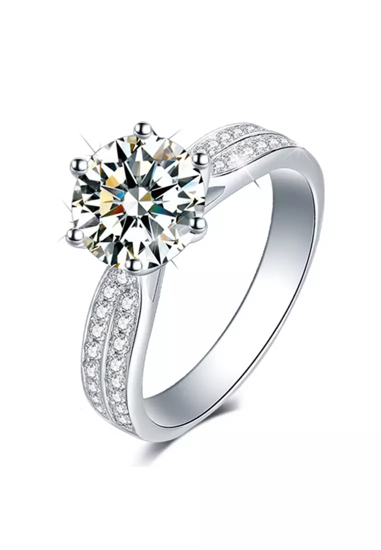 Cz solitaire engagement on sale rings