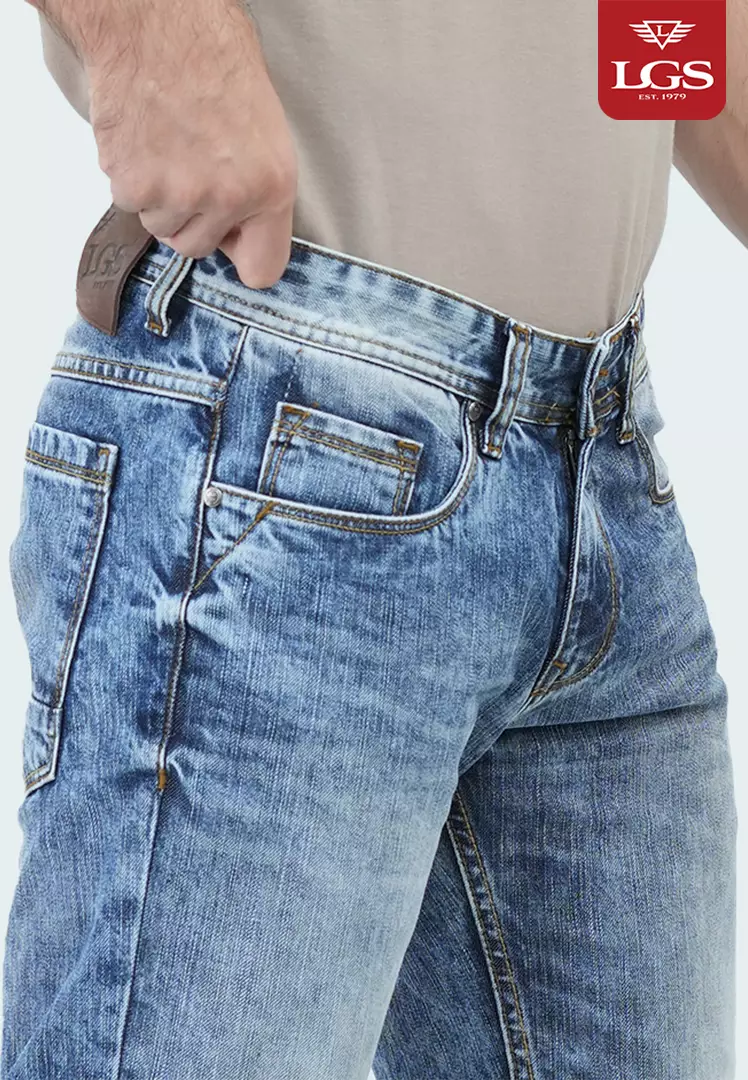 LGS - Celana Pendek - Jeans - Light Blue - Washed Denim - JSS.293.P080.A691.C