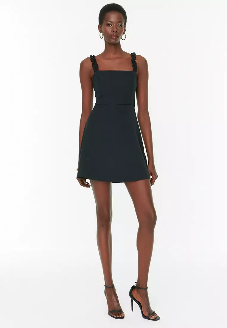 Square neck strap dress discount