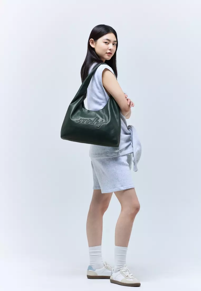 MILAN Vegan Leather Shoulder Bag Dark Green