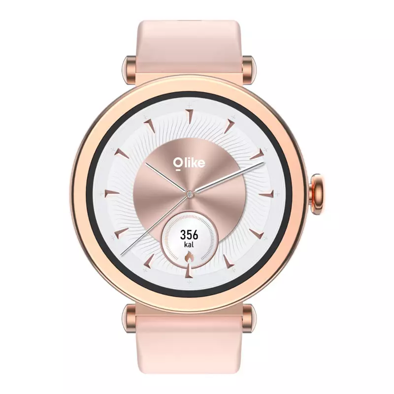 Jam Tangan Wanita Olike Zinc Alloy FL01 Ladies Smartwatch Pink Silicone Strap