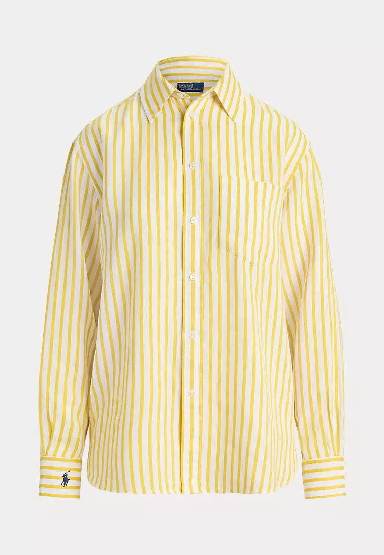 Polo Ralph Lauren Women Oversize Fit Striped Linen-Cotton Shirt
