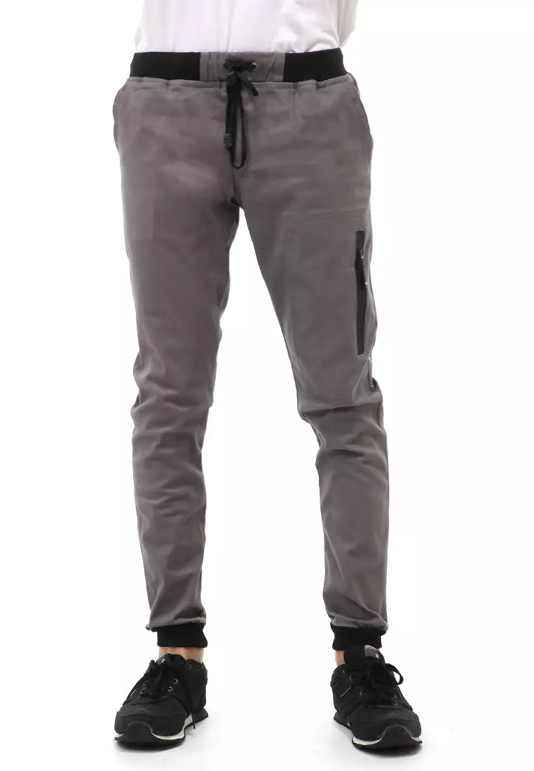 Locko Long Pants Celana Jogger Pria Style Comando Material Cotton ORIGINAL - Gray