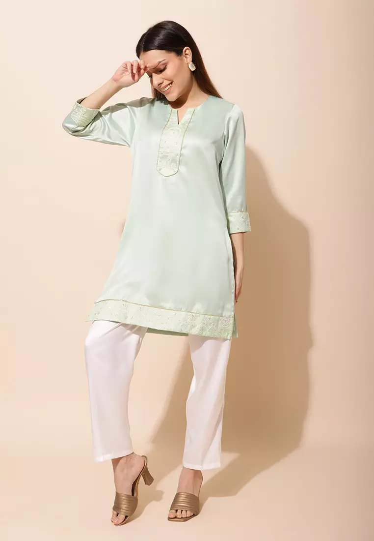 Chanira Festive Aiza Tunic-Pastel Green