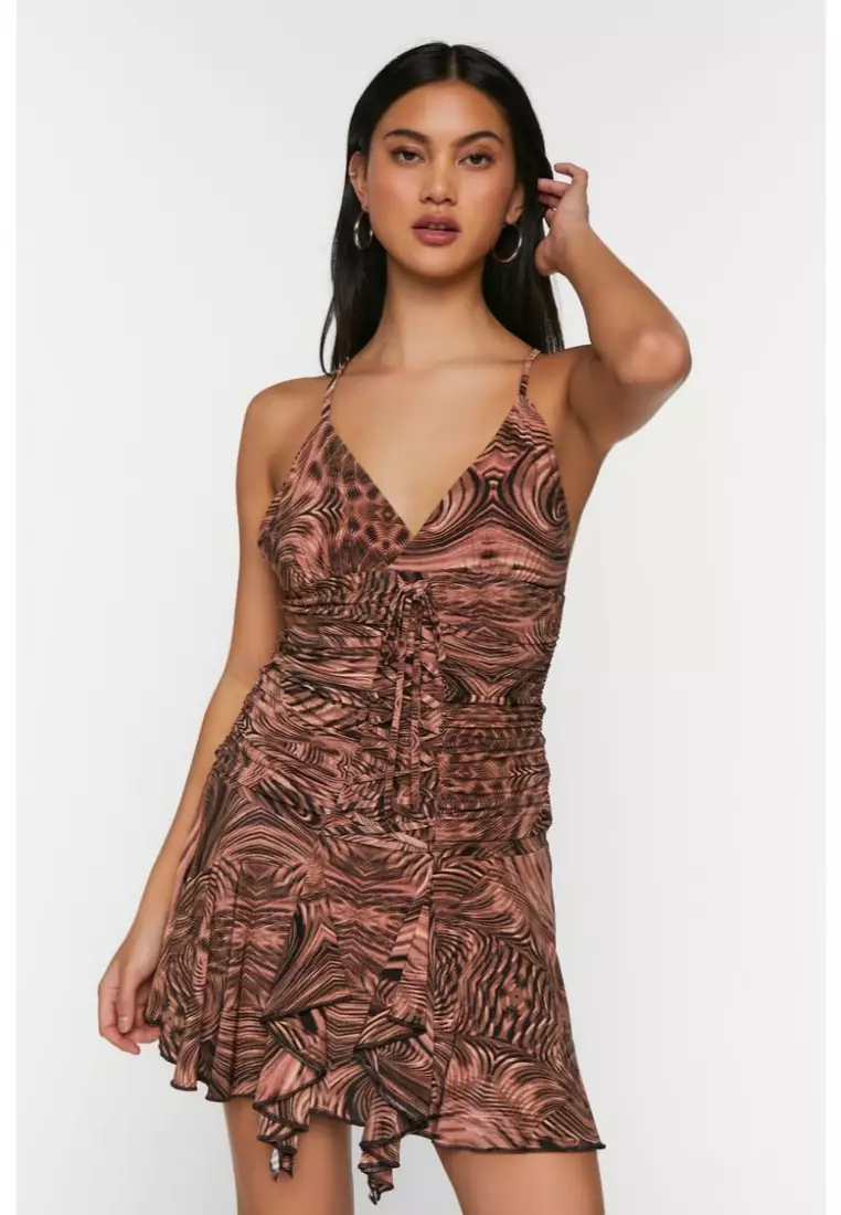 Abstract Fit Flare Mini Dress