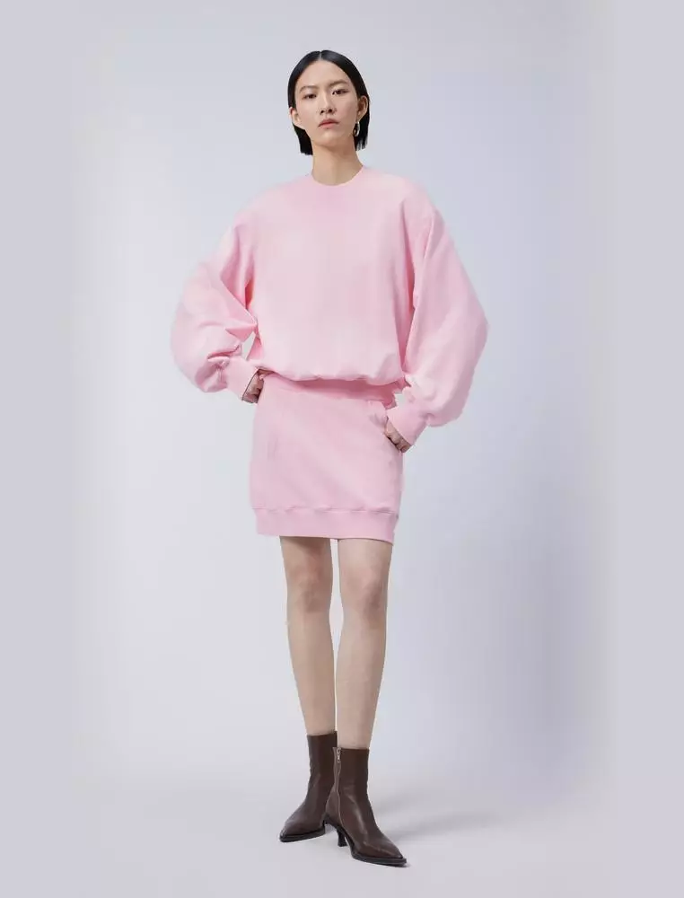 纯色休闲长袖连衣裙