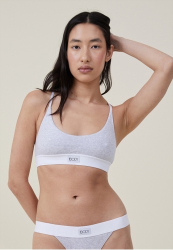 Cotton On Body grey Organic Cotton Everyday Padded Scoop Bralette 2989DUS6FC0D4FGS_1