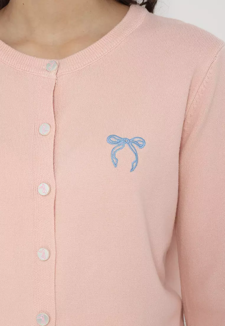 Ribbon Button Soft Knit Cardigan