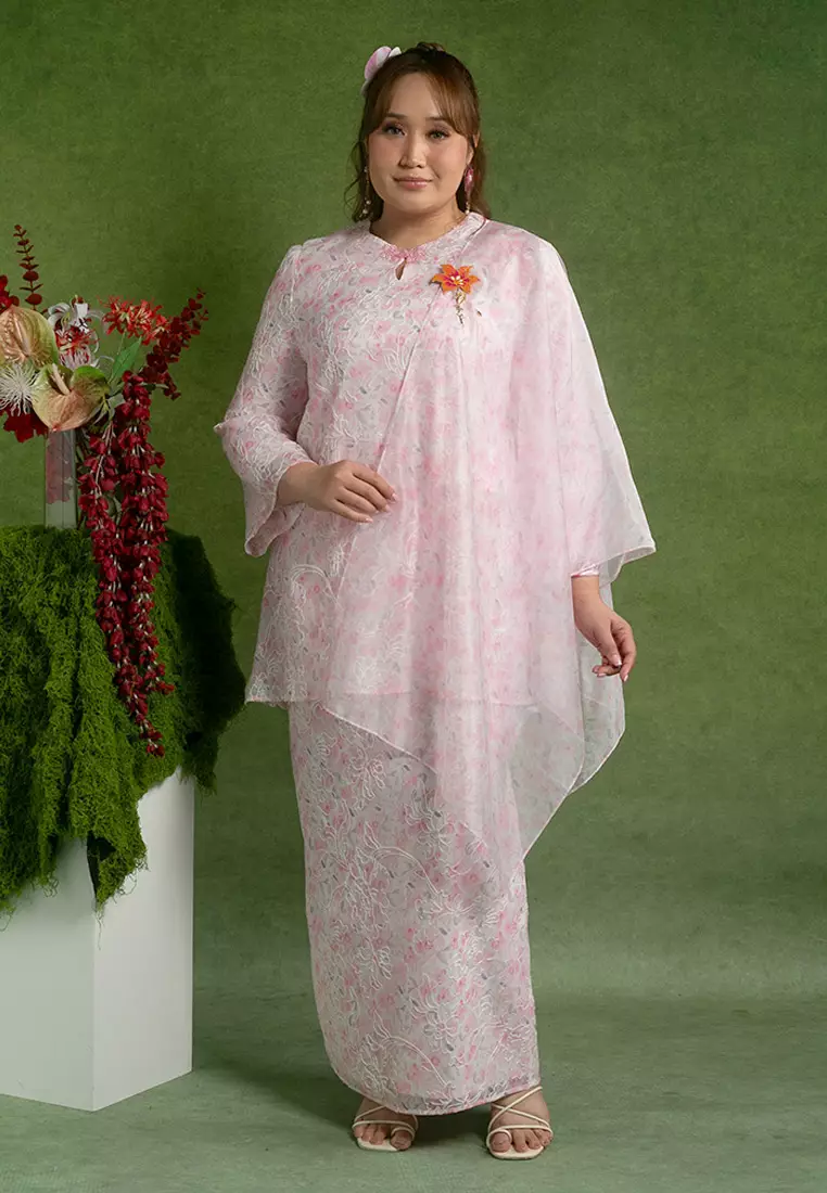 Aneesa Plus size Kurung with Shawl