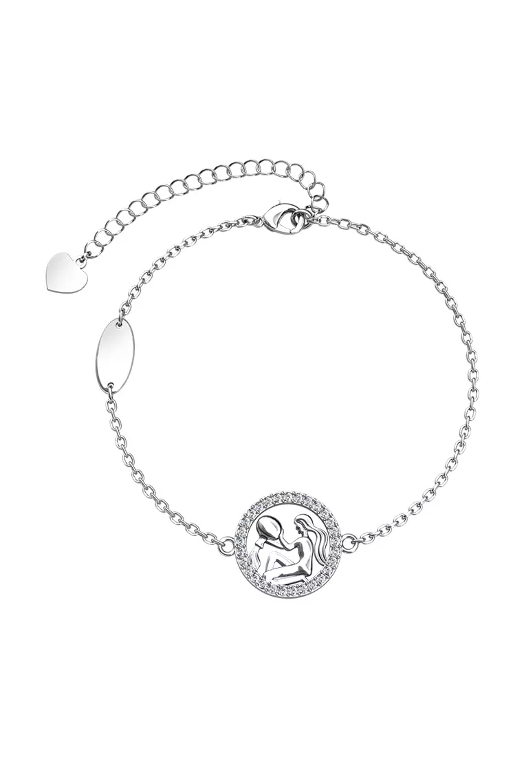 Her Jewellery Circlet Aquarius Bracelet (White Gold) - Luxury Crystal Embellishments plated with 18K Gold