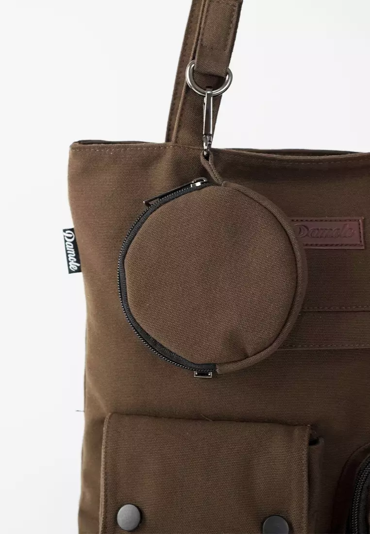 Tote Bag Tas Bahan Kanvas Waterproof Anti Air Olie Series - Coklat