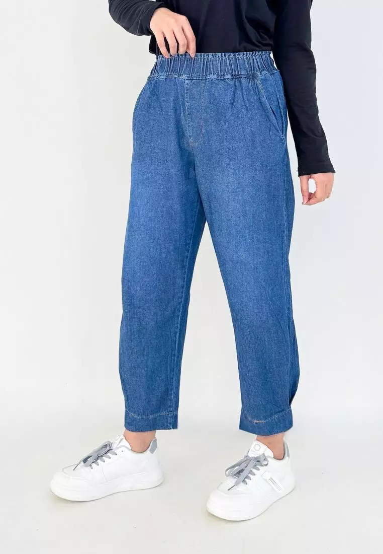 Zia Baggy Pants (Celana Panjang Denim) Dark Blue