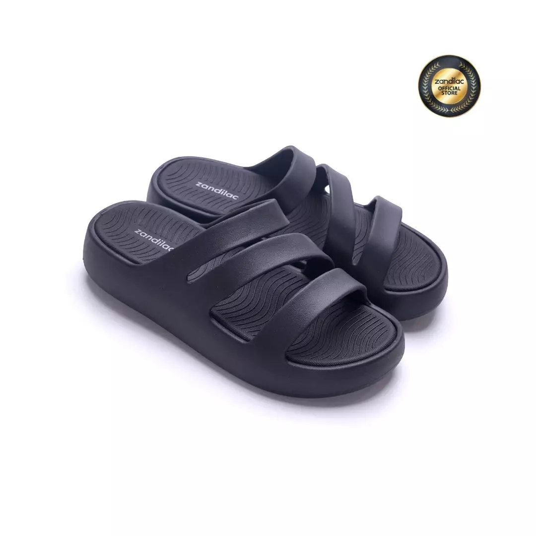 ZANDILAC - SANDAL WANITA DEWASA CH220616WD - HITAM full karet