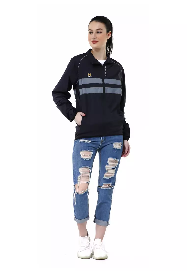 Clover Jaket Olahraga Sepeda Unisex Cycling Jacket Sport Waterproof Material Polyester ORIGINAL - Black