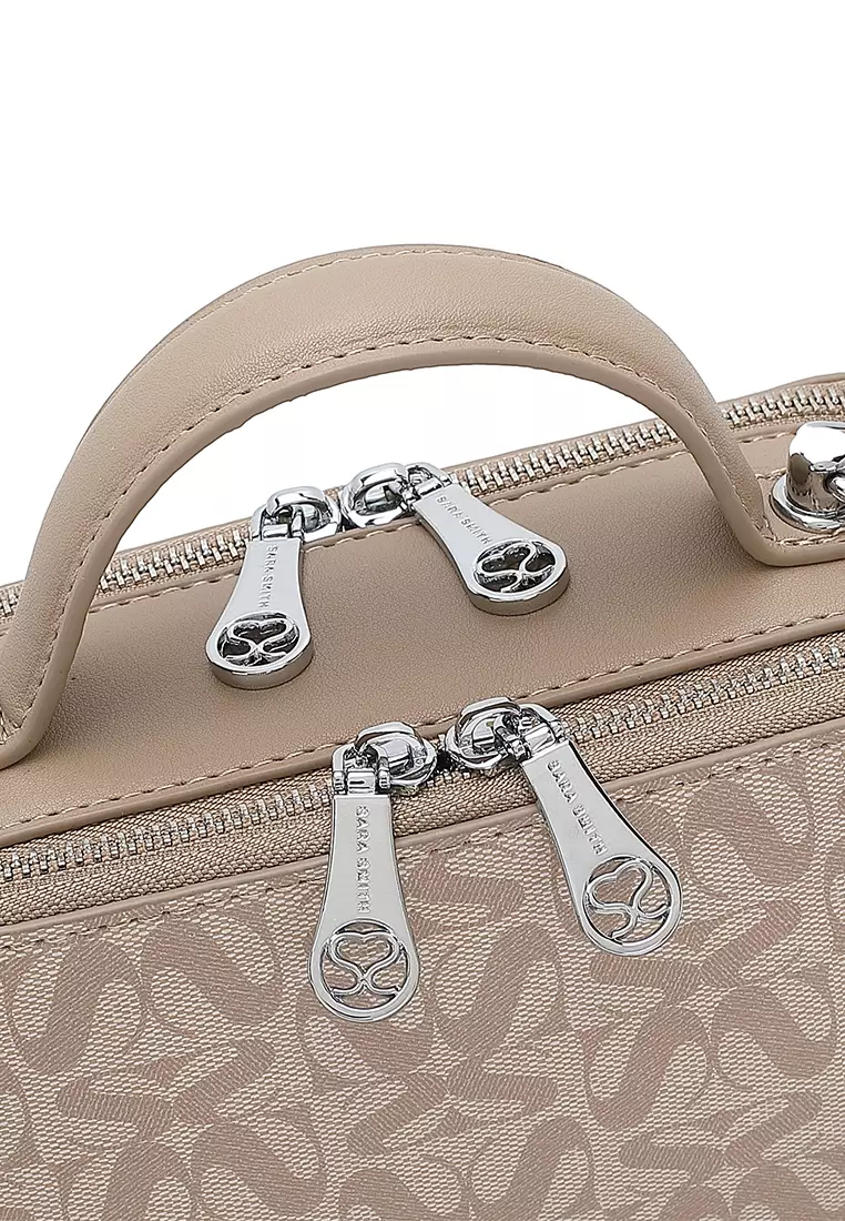 Women's Top Handle Bag / Sling Bag / Crossbody Bag / Shoulder Bag (Tas Tangan Wanita / Tas Selempang Wanita / Tas Bahu Wanita) - Krem