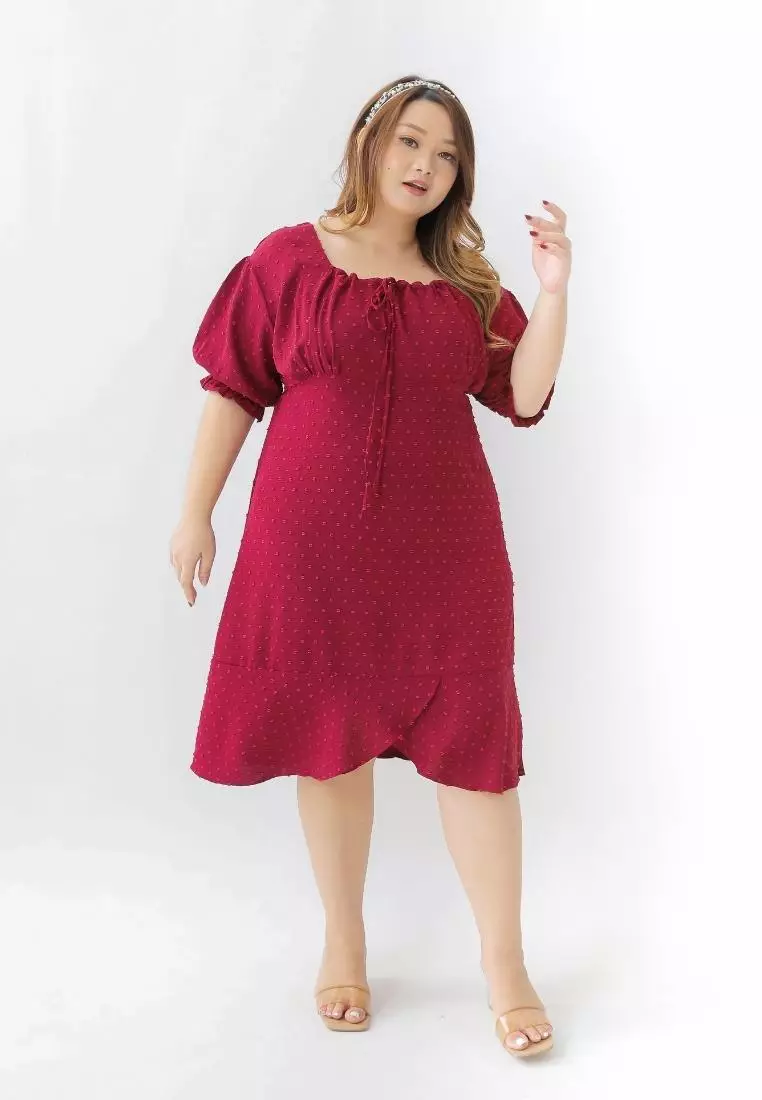Plus Size Dress Clarissa Cherry Red