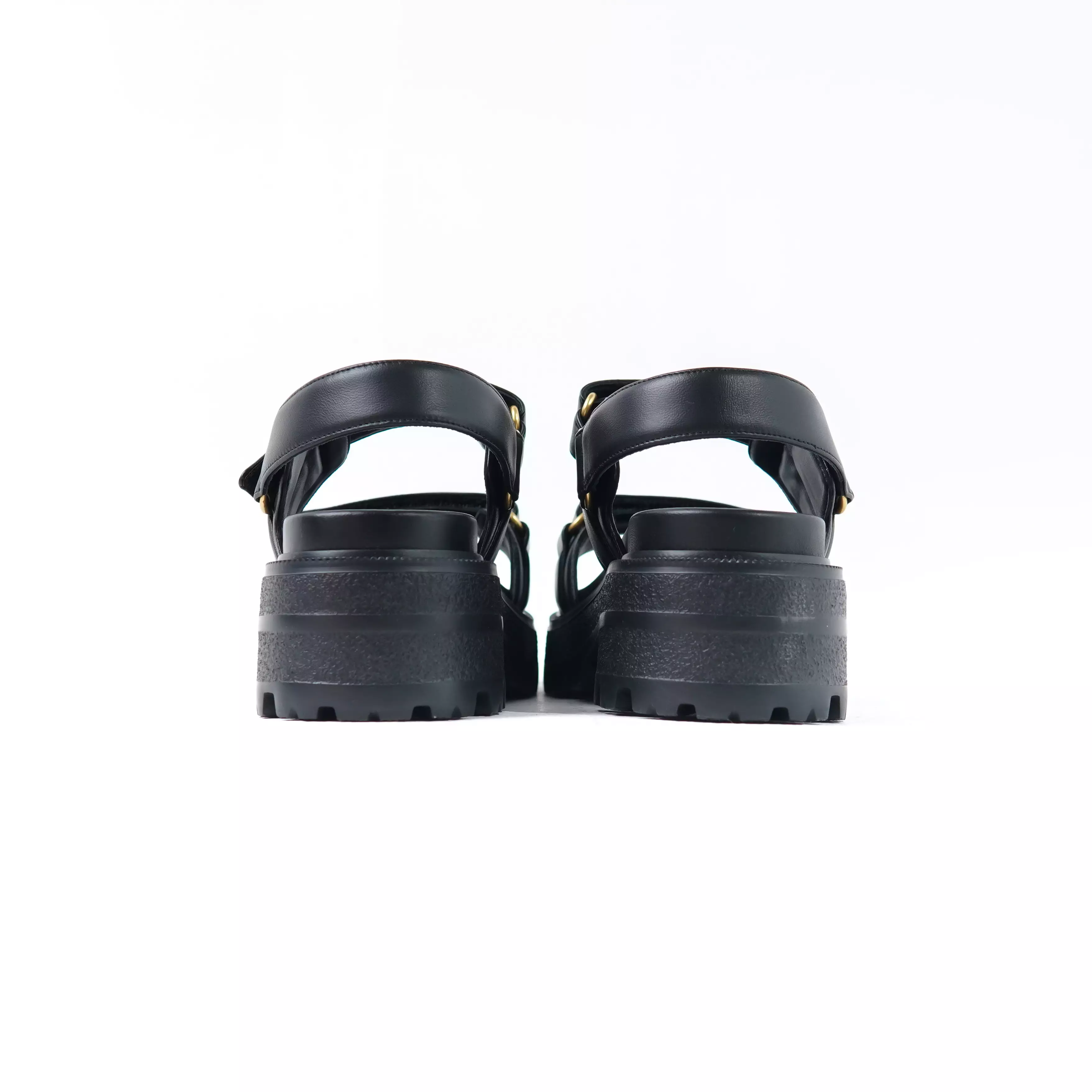 Sandal CHRISTIAN DIOR DIORACT PLATFORM LAMBSKIN BLACK STRAP SANDAL 100% ORIGINAL