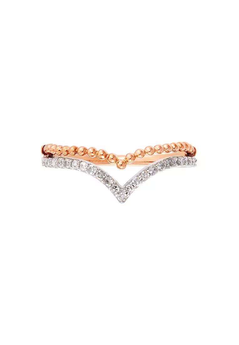 HABIB Tiara White and Rose Diamond Ring