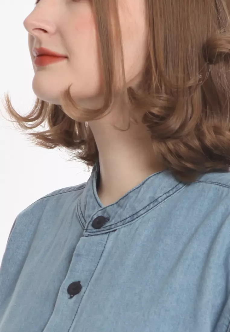 Tunik Denim Krah Mandarin KT282309