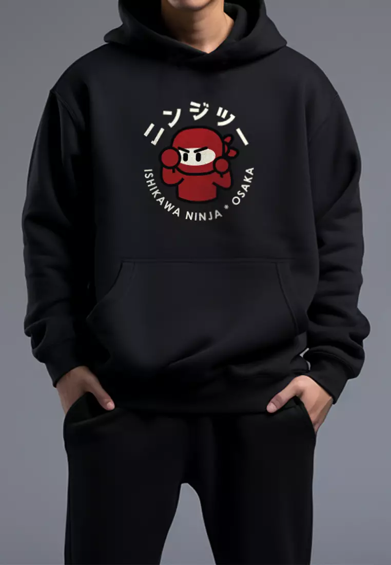 MO140 hoodies ishikawa champion blk Hitam