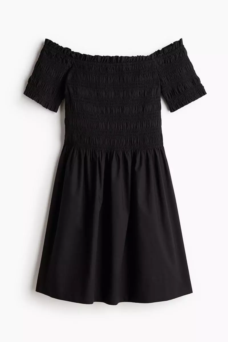 Buy H&M Smocked off-the-shoulder dress Online | ZALORA Malaysia