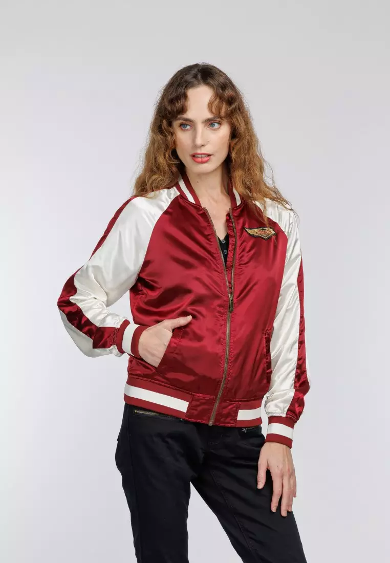 Red white blue 2025 bomber jacket