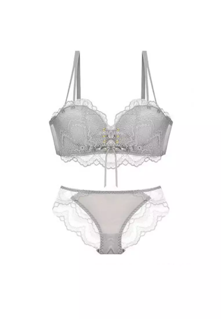 Buy ZITIQUE Women's Non-Padded Lace Lingerie Set (Bra And Panty) - White  Online