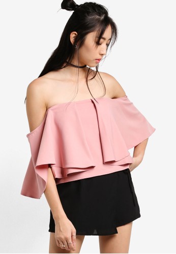 Layered Sleeve Off Shoulder Top