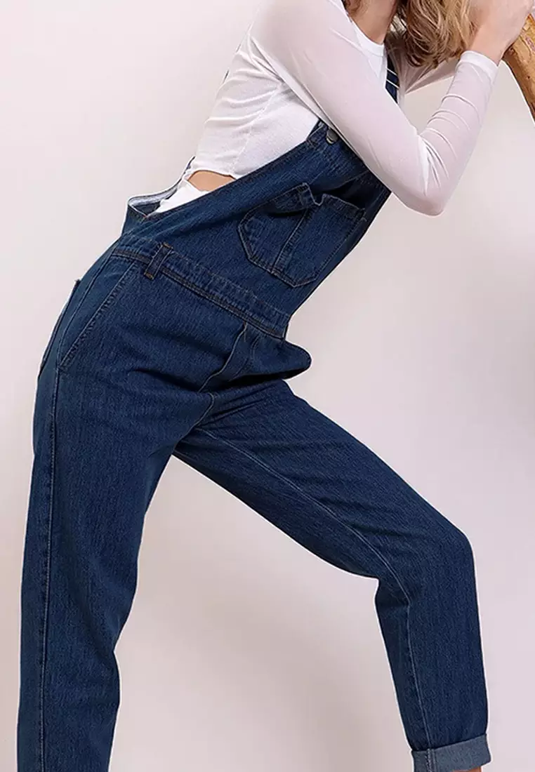Denim Pocket Detailed Dungarees