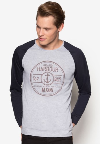 esprit香港分店海軍風拉克蘭長袖衫, 服飾, 運動T恤