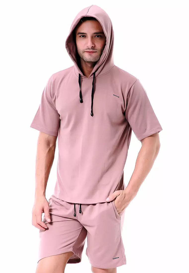 Vincent Setelan Hoodie Pria Sweatshirt Set Casual Motif Polos Material Baby Terry ORIGINAL - Purple Dusty