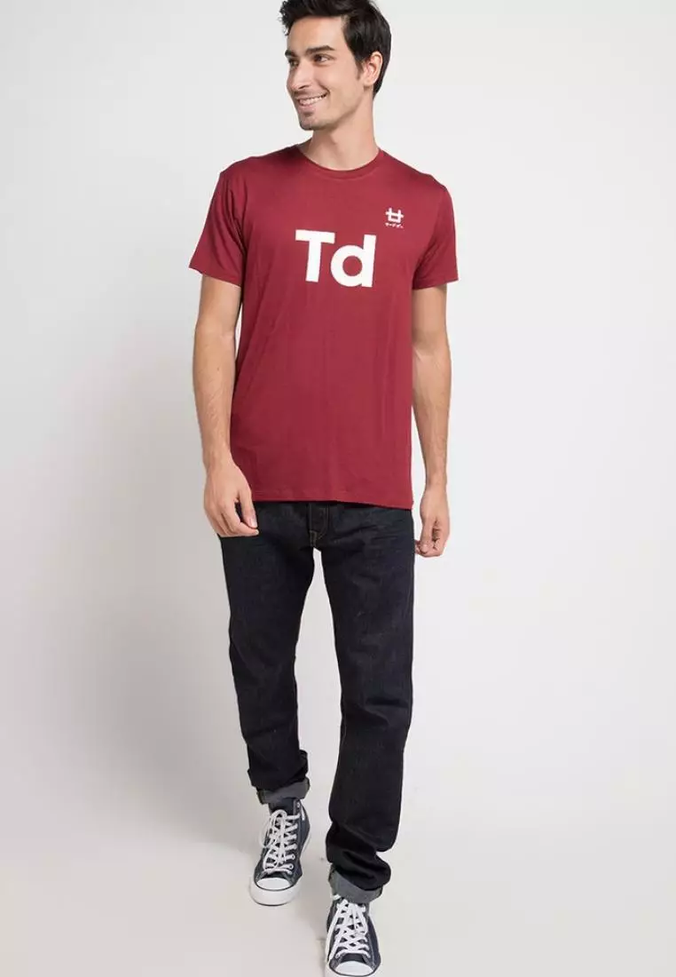 MTD59D modern Td front logo mr T-shirt Maroon