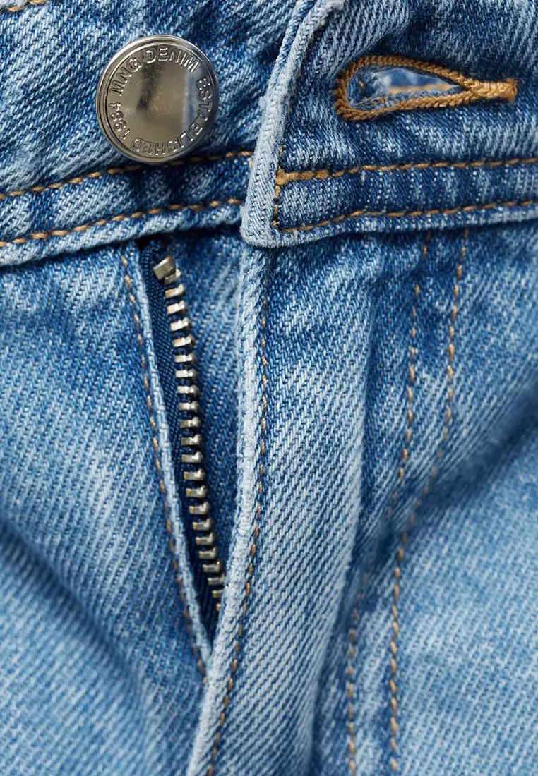 High-Rise Wide Leg Jeans With Pockets