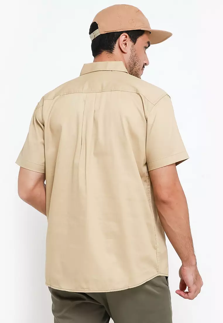 NX Kemeja Polos Cotton Twill Khaky Regular Fit Pria