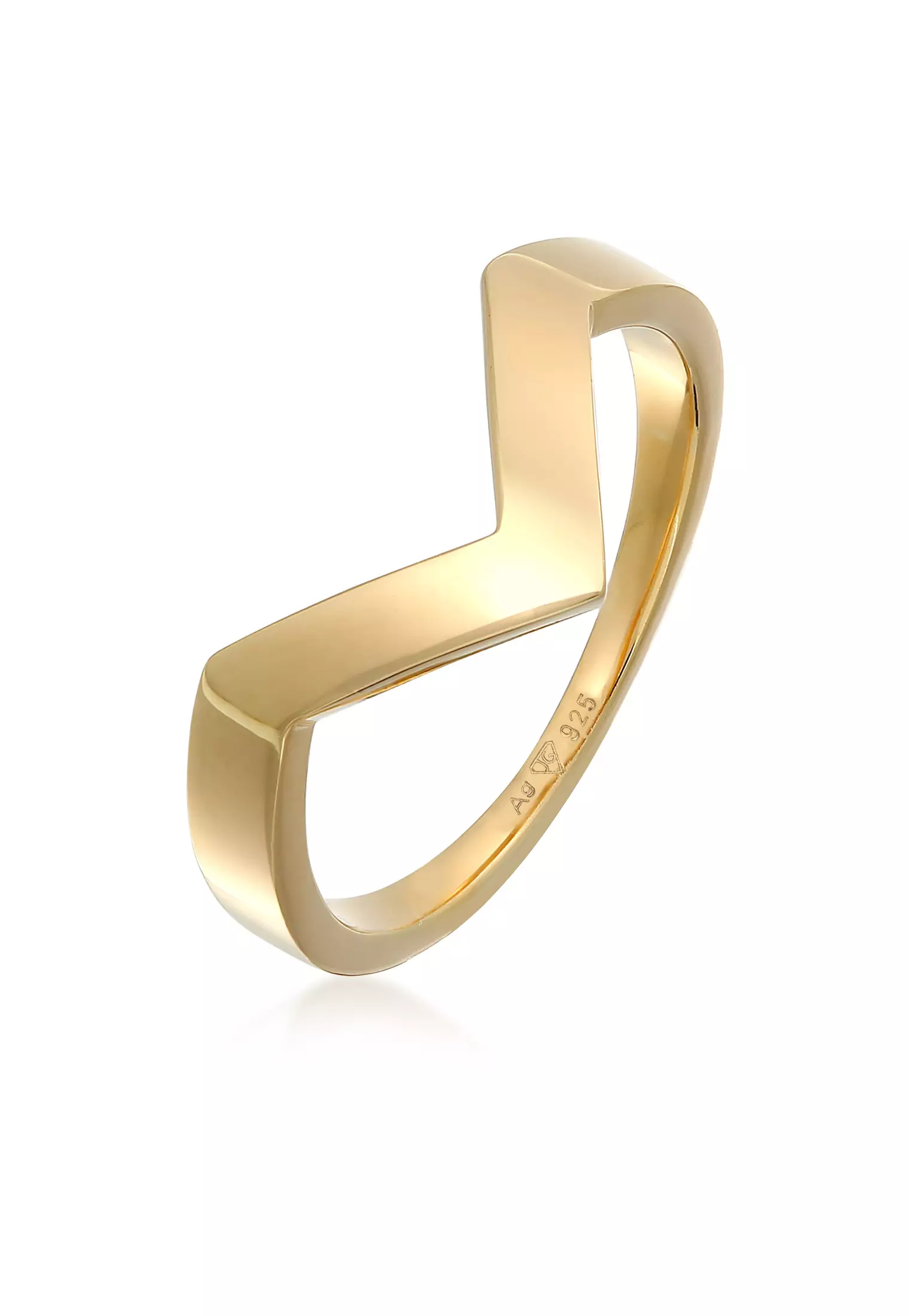 Ring V Shape Geo Basic Gold Plated